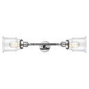 Canton Bath Vanity Light shown in the Polished Chrome finish with a Clear shade