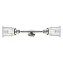 Canton Bath Vanity Light shown in the Polished Nickel finish with a Clear shade