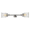Canton Bath Vanity Light shown in the Polished Nickel finish with a Seedy shade