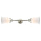 Canton Bath Vanity Light shown in the Brushed Satin Nickel finish with a Matte White shade