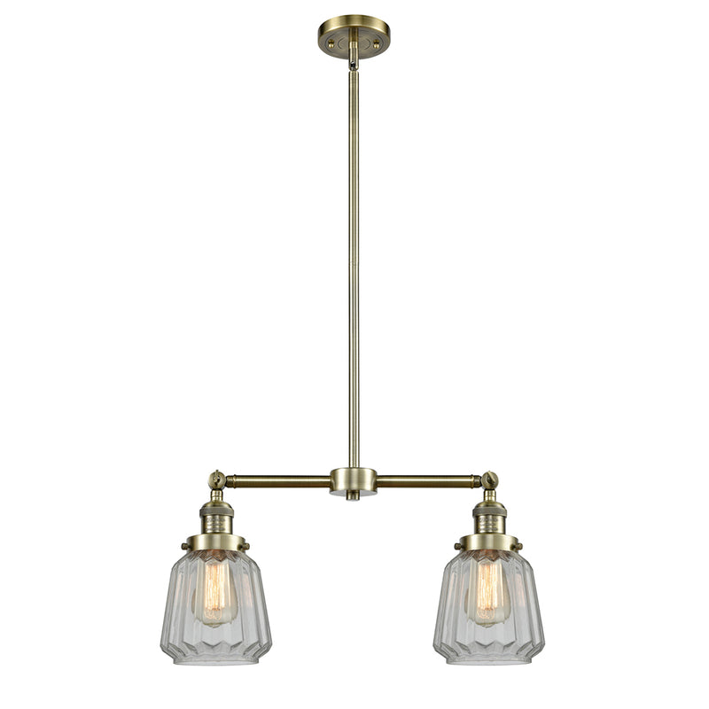 Chatham Island Light shown in the Antique Brass finish with a Clear shade