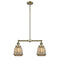 Chatham Island Light shown in the Antique Brass finish with a Mercury shade