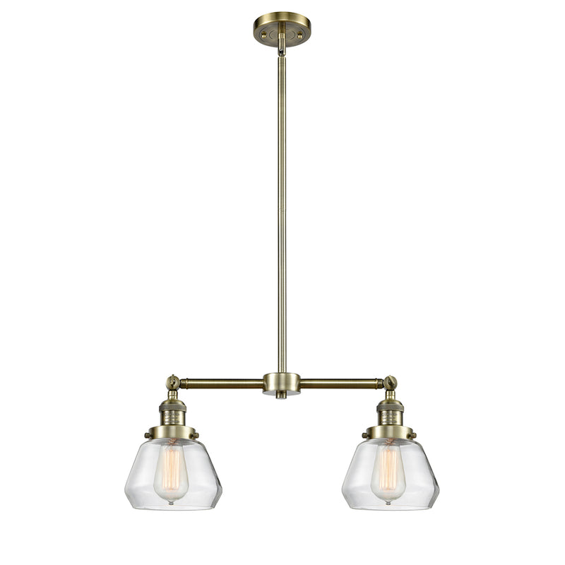 Fulton Island Light shown in the Antique Brass finish with a Clear shade