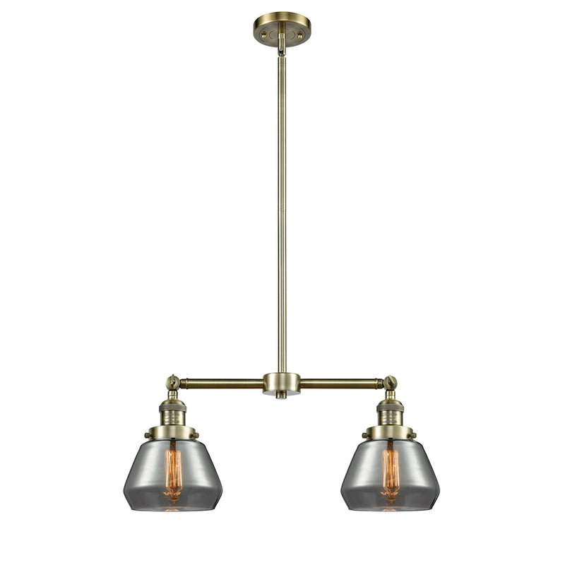 Fulton Island Light shown in the Antique Brass finish with a Plated Smoke shade