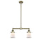 Canton Island Light shown in the Antique Brass finish with a Matte White shade