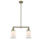 Canton Island Light shown in the Antique Brass finish with a Matte White shade