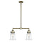 Canton Island Light shown in the Antique Brass finish with a Clear shade