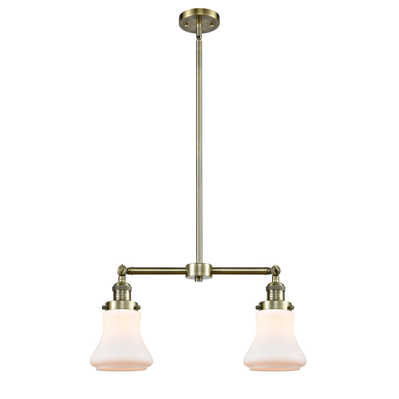 Bellmont Island Light shown in the Antique Brass finish with a Matte White shade