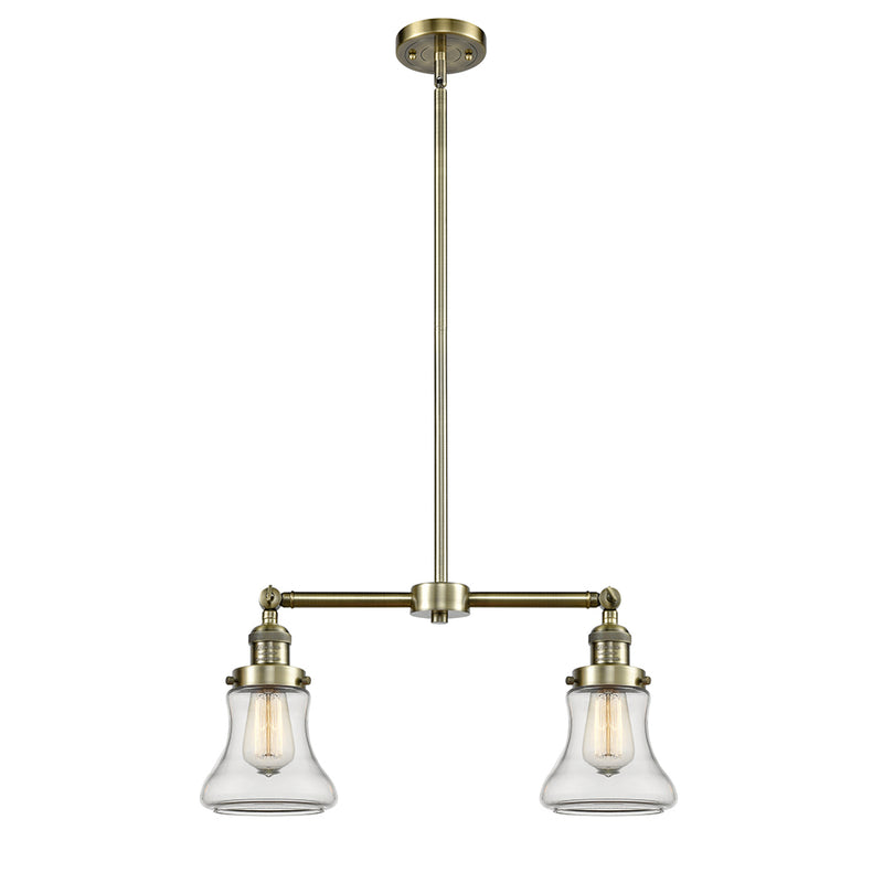 Bellmont Island Light shown in the Antique Brass finish with a Clear shade