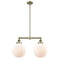 Beacon Island Light shown in the Antique Brass finish with a Matte White shade