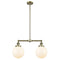 Beacon Island Light shown in the Antique Brass finish with a Matte White shade