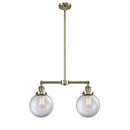 Beacon Island Light shown in the Antique Brass finish with a Clear shade