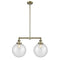 Beacon Island Light shown in the Antique Brass finish with a Seedy shade