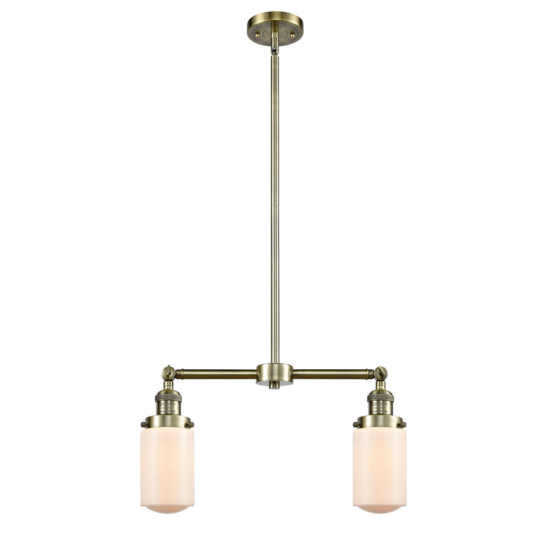 Dover Island Light shown in the Antique Brass finish with a Matte White shade