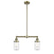 Dover Island Light shown in the Antique Brass finish with a Seedy shade