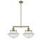 Oxford Island Light shown in the Antique Brass finish with a Clear shade