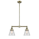 Cone Island Light shown in the Antique Brass finish with a Clear shade