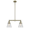 Cone Island Light shown in the Antique Brass finish with a Clear shade