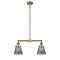 Cone Island Light shown in the Antique Brass finish with a Plated Smoke shade