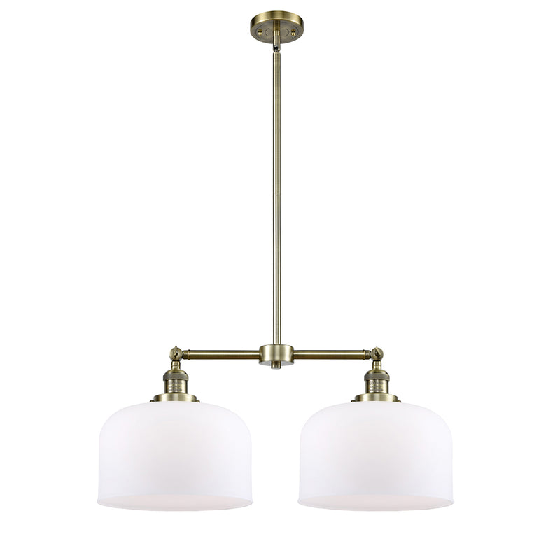 Bell Island Light shown in the Antique Brass finish with a Matte White shade