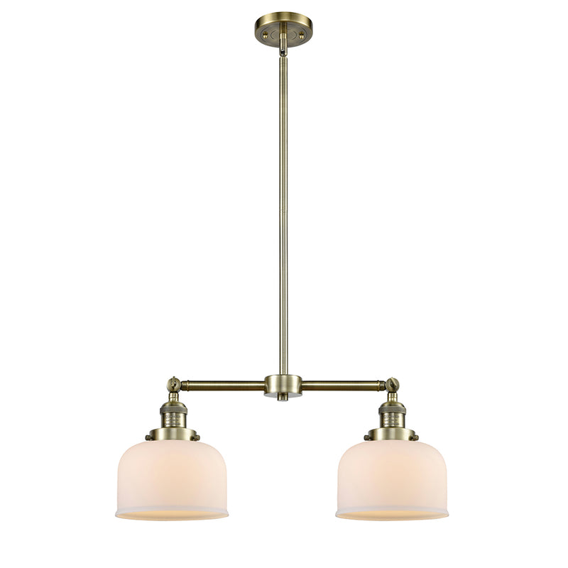 Bell Island Light shown in the Antique Brass finish with a Matte White shade