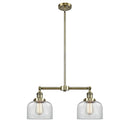 Bell Island Light shown in the Antique Brass finish with a Clear shade