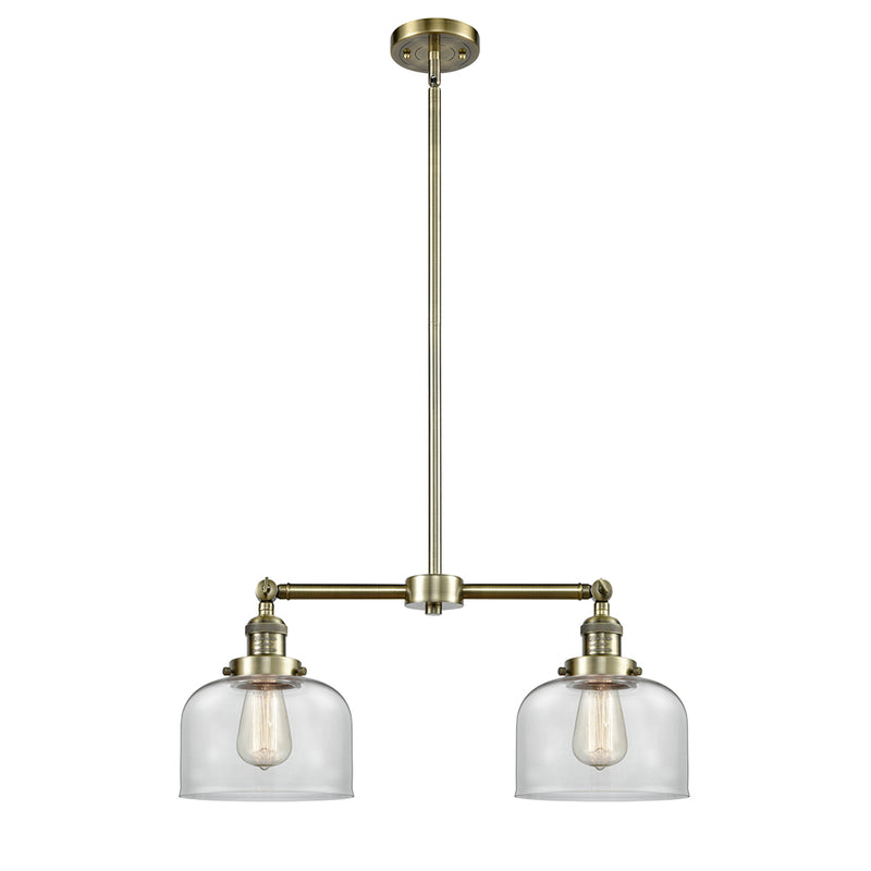 Bell Island Light shown in the Antique Brass finish with a Clear shade