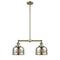 Bell Island Light shown in the Antique Brass finish with a Silver Plated Mercury shade