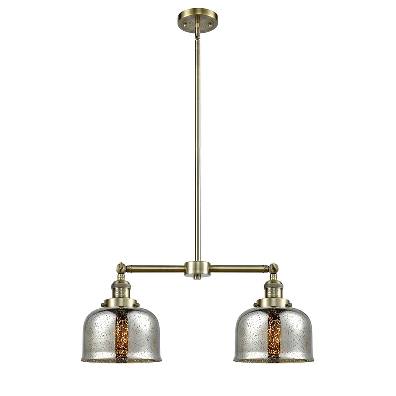 Bell Island Light shown in the Antique Brass finish with a Silver Plated Mercury shade