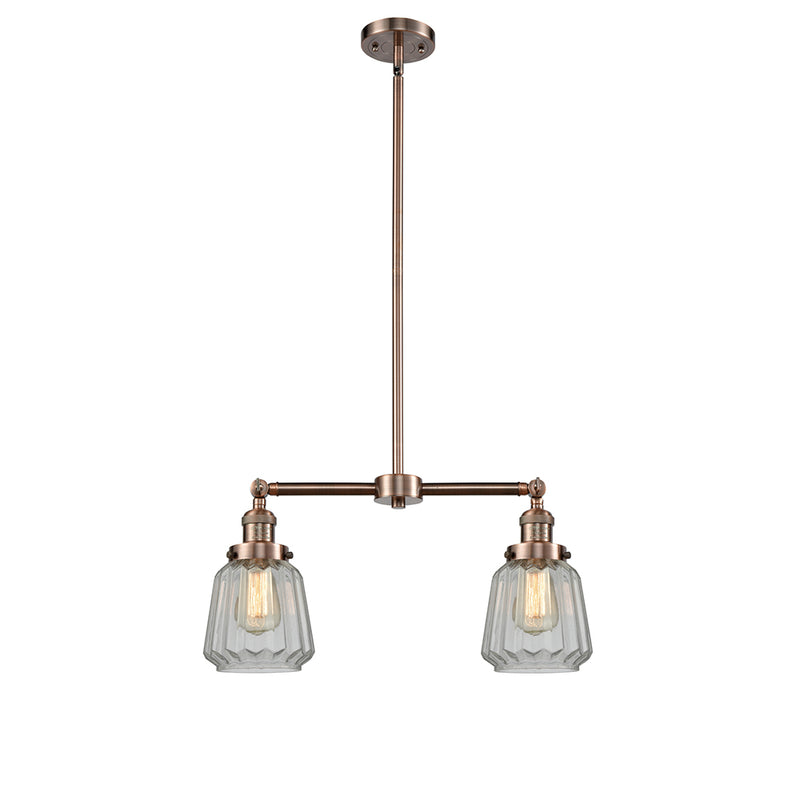 Chatham Island Light shown in the Antique Copper finish with a Clear shade