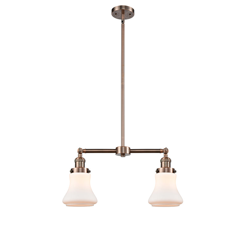 Bellmont Island Light shown in the Antique Copper finish with a Matte White shade