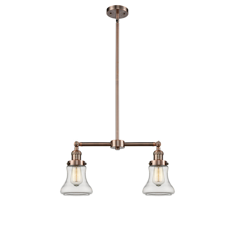 Bellmont Island Light shown in the Antique Copper finish with a Clear shade