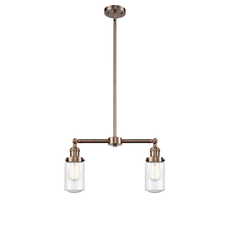 Dover Island Light shown in the Antique Copper finish with a Seedy shade