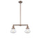 Olean Island Light shown in the Antique Copper finish with a Clear shade