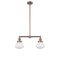 Olean Island Light shown in the Antique Copper finish with a Seedy shade