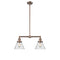 Cone Island Light shown in the Antique Copper finish with a Seedy shade