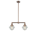 Oxford Island Light shown in the Antique Copper finish with a Seedy shade