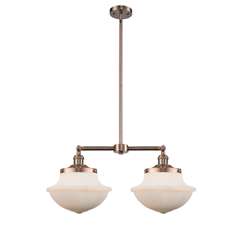 Oxford Island Light shown in the Antique Copper finish with a Matte White shade