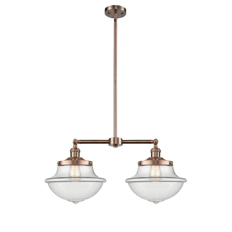 Oxford Island Light shown in the Antique Copper finish with a Clear shade