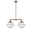 Oxford Island Light shown in the Antique Copper finish with a Seedy shade