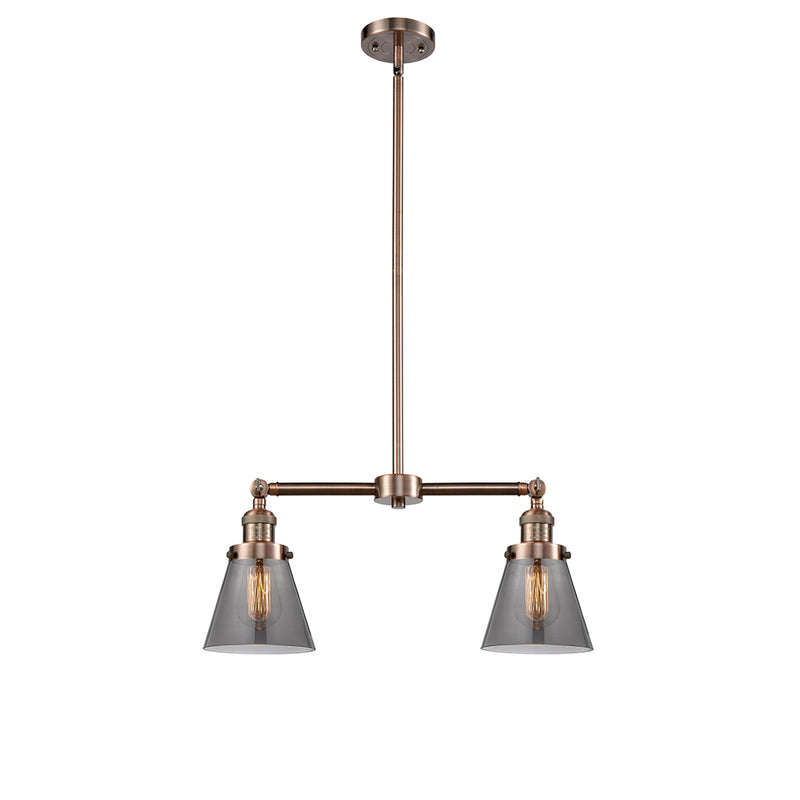 Cone Island Light shown in the Antique Copper finish with a Plated Smoke shade