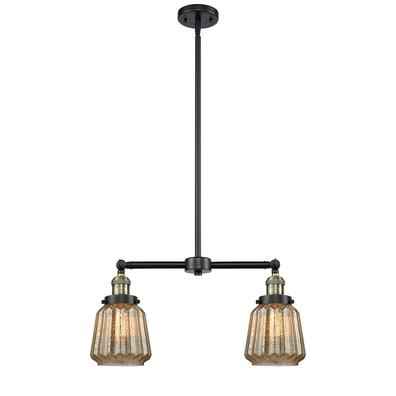 Chatham Island Light shown in the Black Antique Brass finish with a Mercury shade