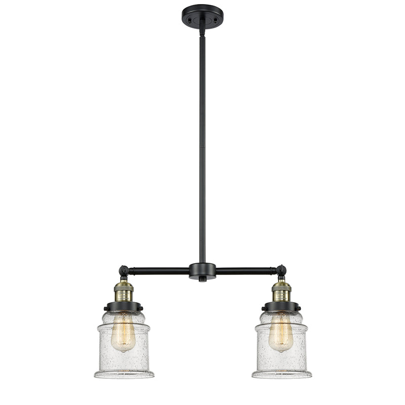 Canton Island Light shown in the Black Antique Brass finish with a Seedy shade