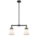 Bellmont Island Light shown in the Black Antique Brass finish with a Matte White shade