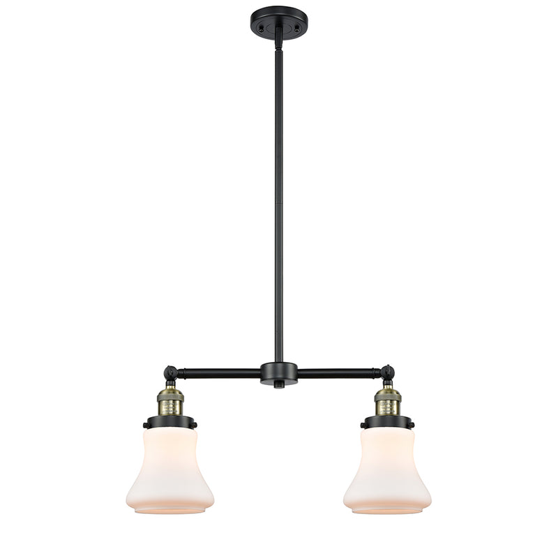 Bellmont Island Light shown in the Black Antique Brass finish with a Matte White shade