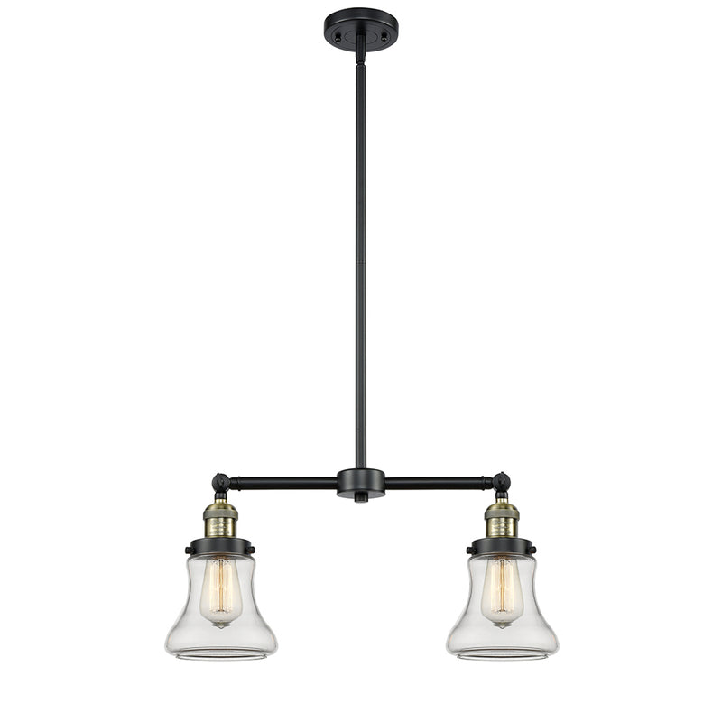 Bellmont Island Light shown in the Black Antique Brass finish with a Clear shade