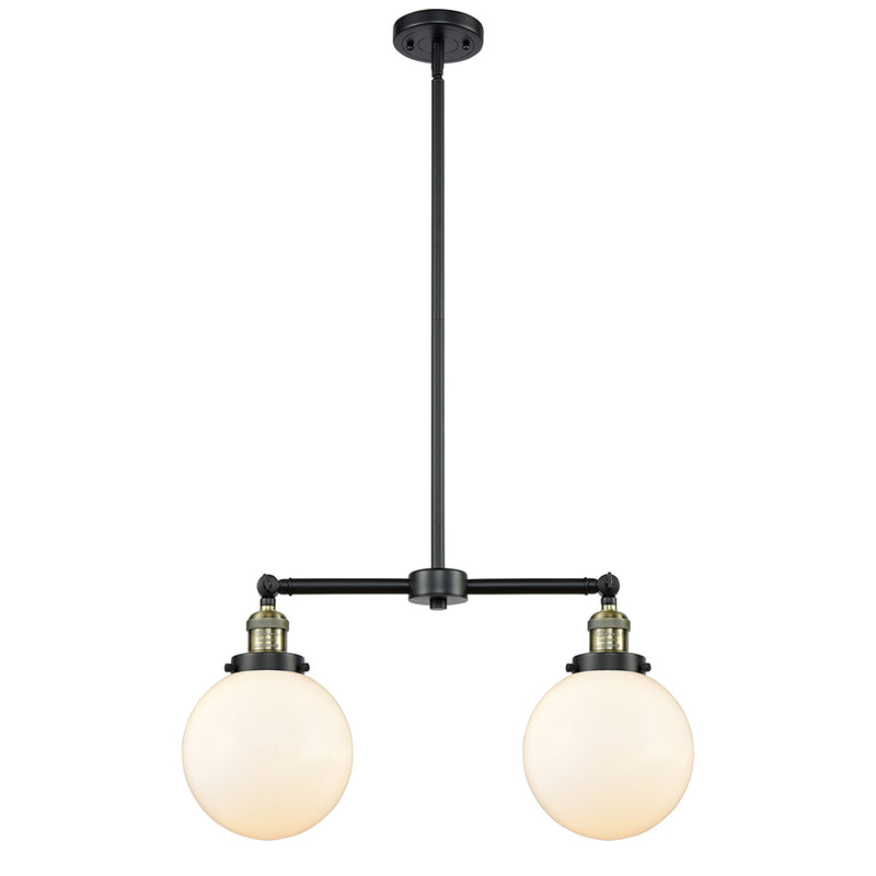 Beacon Island Light shown in the Black Antique Brass finish with a Matte White shade