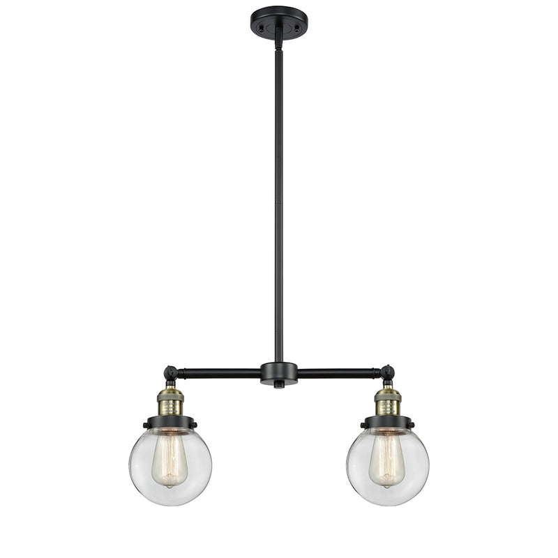 Beacon Island Light shown in the Black Antique Brass finish with a Clear shade