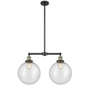 Beacon Island Light shown in the Black Antique Brass finish with a Seedy shade