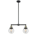 Beacon Island Light shown in the Black Antique Brass finish with a Seedy shade